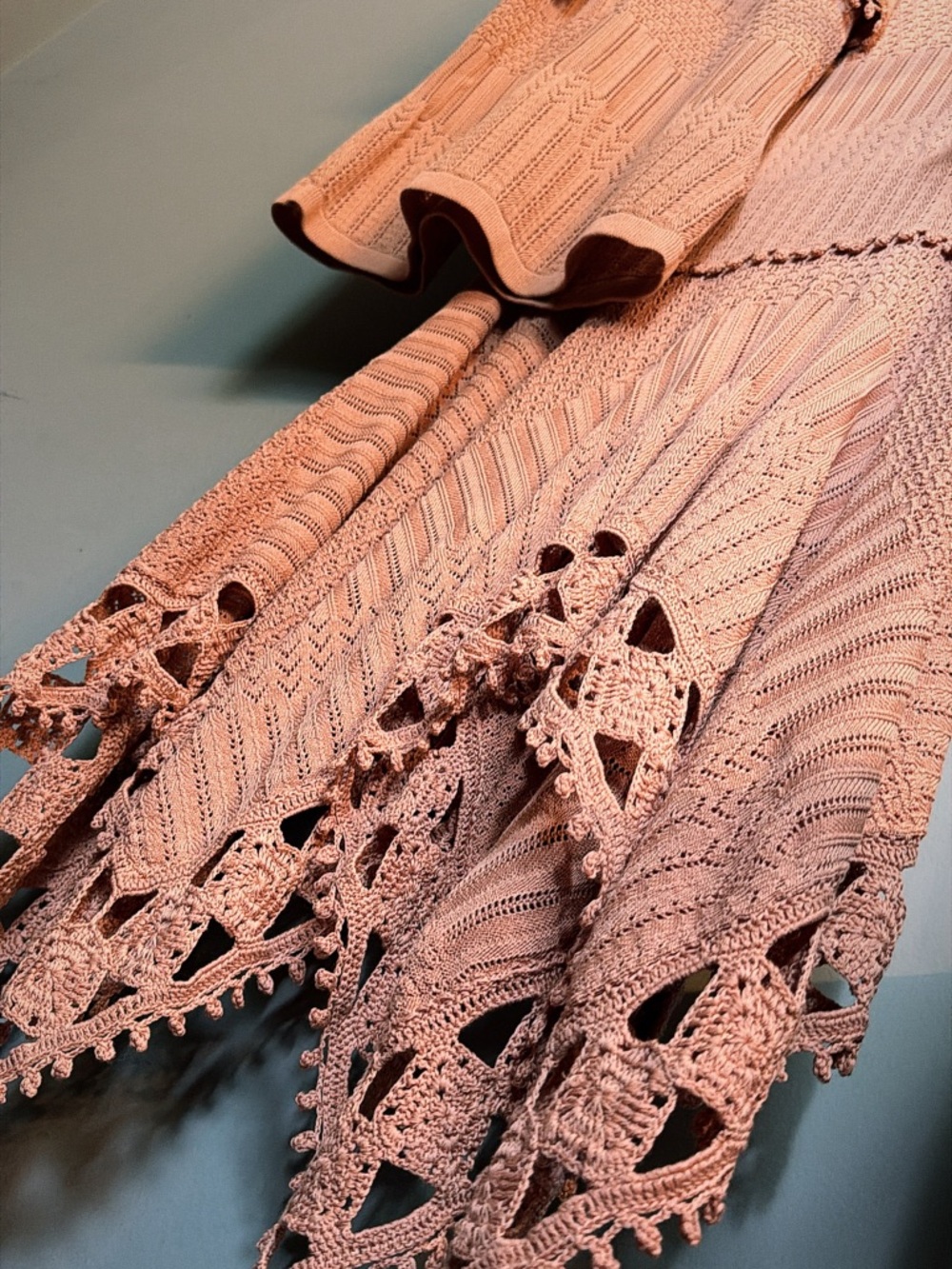 Jonathan Simkhai Blush Pink Crochet Knit Maxi Skirt